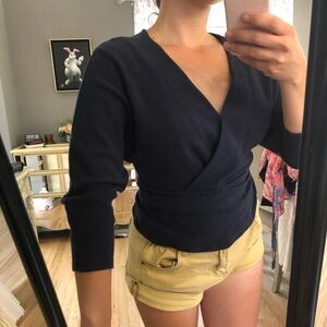 Michael Stars Navy Wrap Blouse